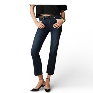 👖 J.Crew Demi Boot Crop Jeans | Size 29 | Dark Wash Denim Raw Hem